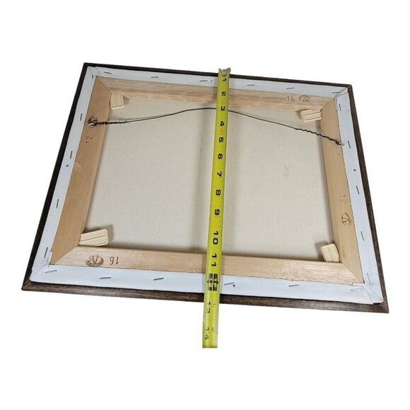 Baby Nursery Canvas Painting Teddy Bear Old Time Train Signed R. Smith Vintage - Picture 6 of 8